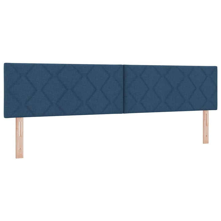 Boks madrasseng med madras creme 90x200 cm stof med madras Blå
