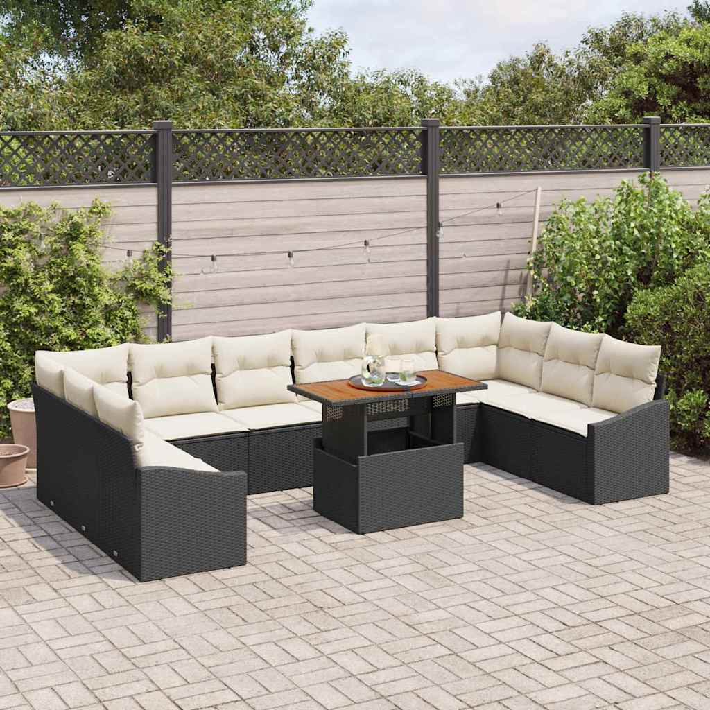 Have Spisebordssæt 11 pcs Sort og Cream 100 x 55 x 73 cm