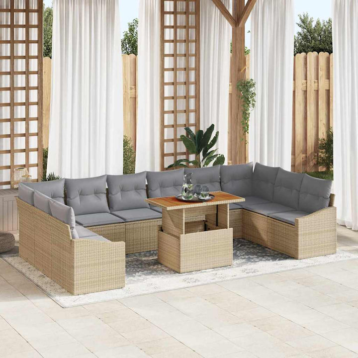 Have Spisebordssæt 11 pcs Beige og grå 100 x 55 x 73 cm