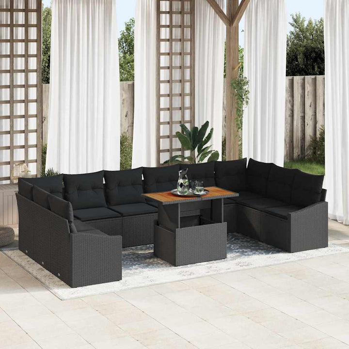 Have Spisebordssæt 11 pcs Sort og Brunt 100 x 55 x 73 cm