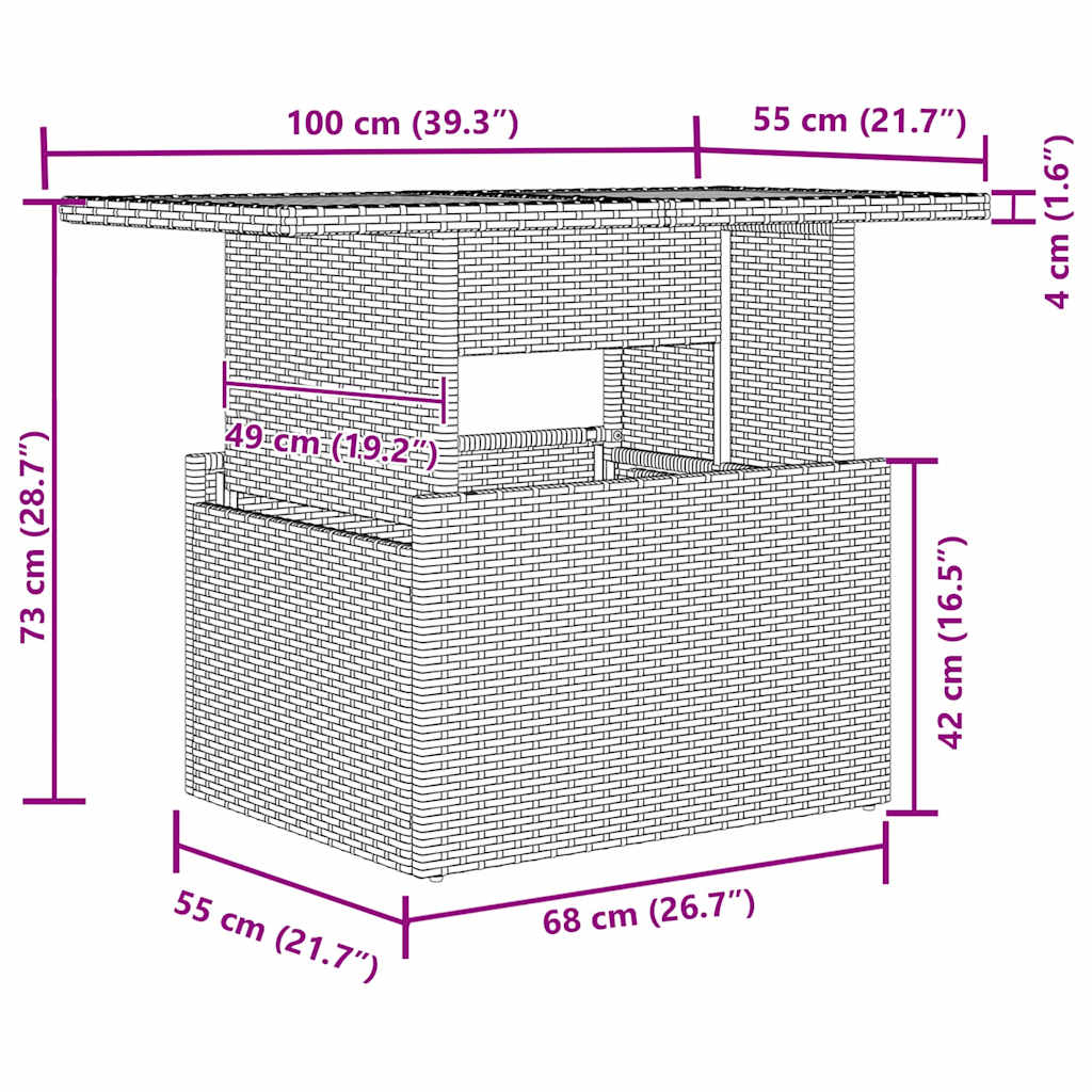 Have Spisebordssæt 5 pcs Sort og Cream 100 x 55 x 73 cm