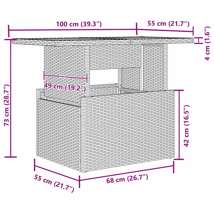 Have Spisebordssæt 5 pcs Sort og Cream 100 x 55 x 73 cm