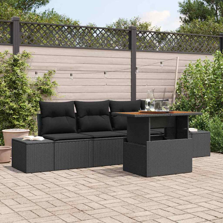 Have Spisebordssæt 5 pcs Sort og Brunt 100 x 55 x 73 cm