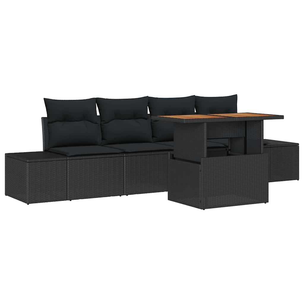Have Spisebordssæt 5 pcs Sort og Brunt 100 x 55 x 73 cm