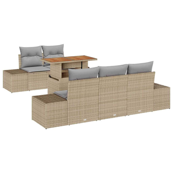 Have Spisebordssæt med pude 6 pcs Beige og grå 100 x 55 x 73 cm