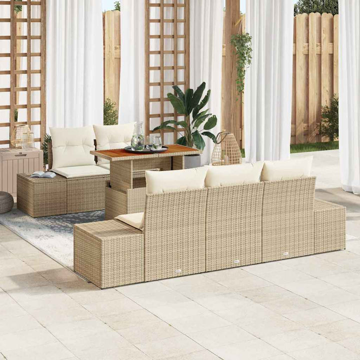 Have Spisebordssæt 6 pcs Beige og creme 100 x 55 x 73 cm