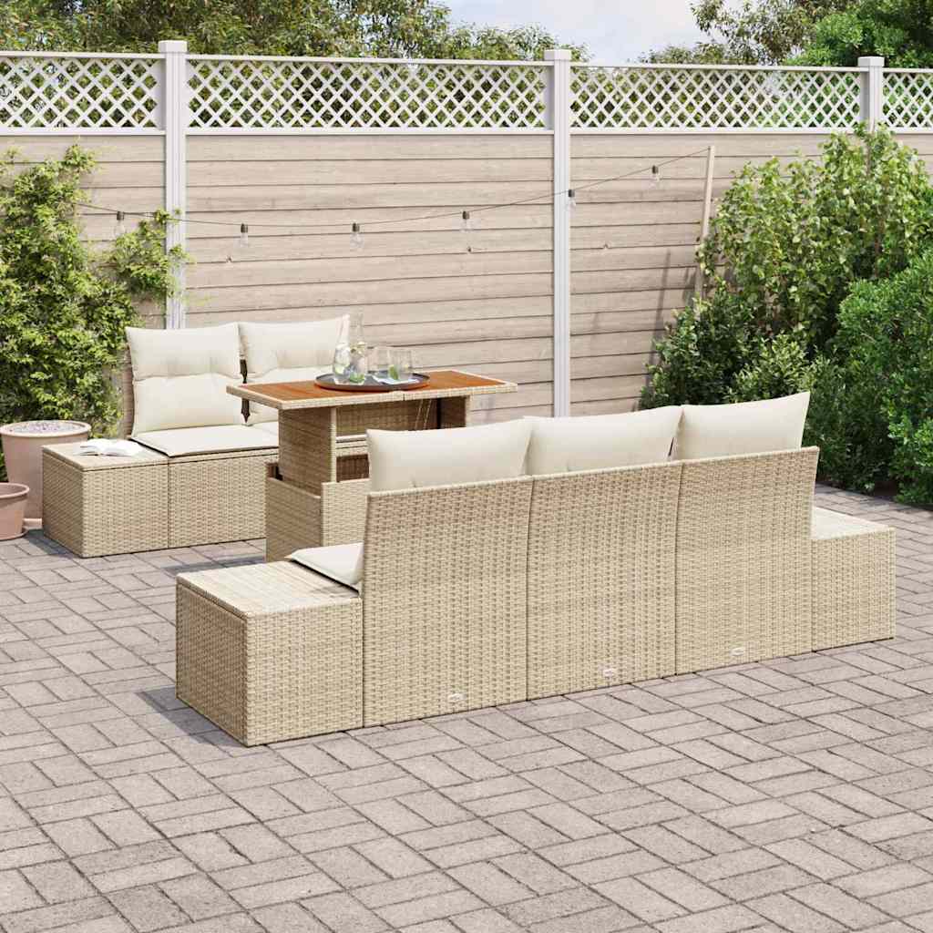 Have Spisebordssæt 6 pcs Beige og creme 100 x 55 x 73 cm