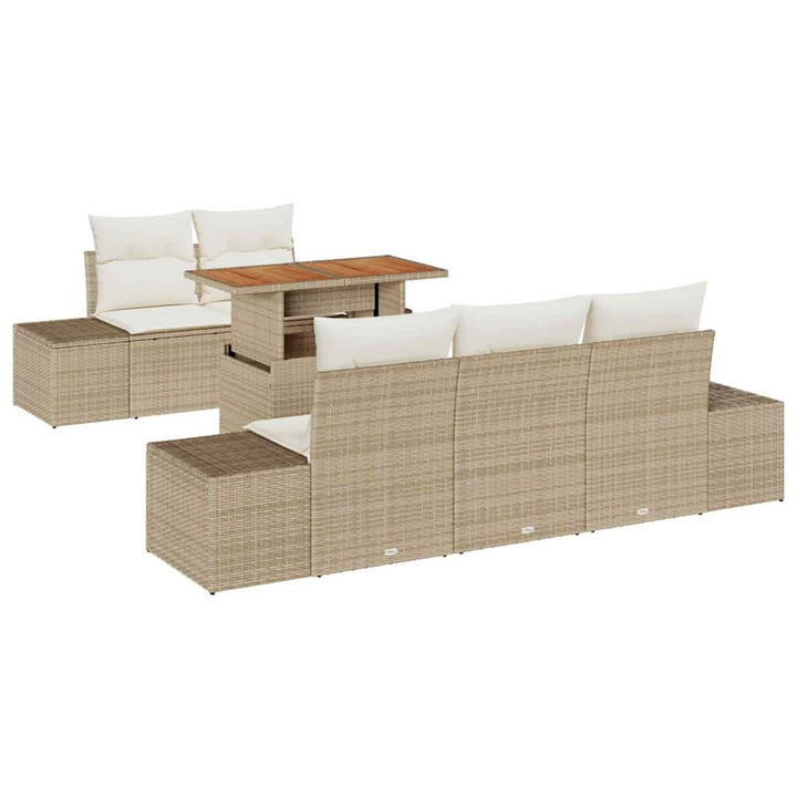 Have Spisebordssæt 6 pcs Beige og creme 100 x 55 x 73 cm