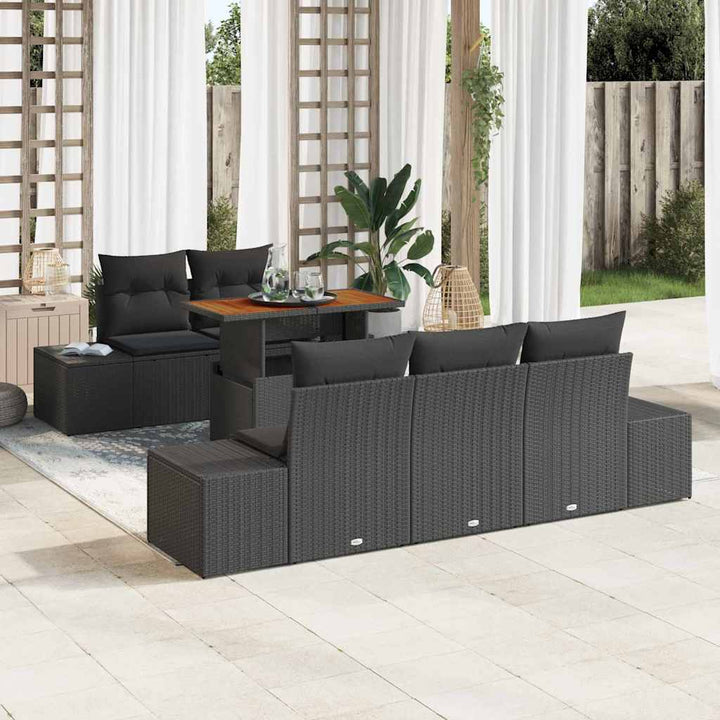 Have Spisebordssæt 6 pcs Sort og Brunt 100 x 55 x 73 cm