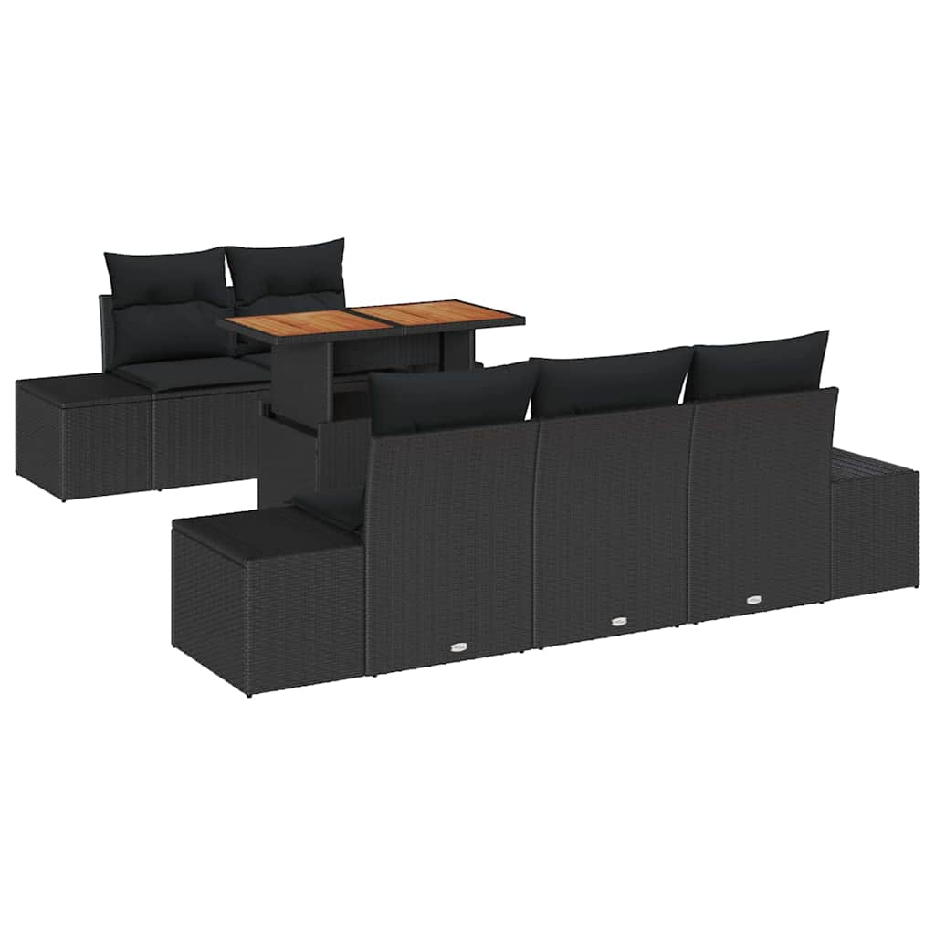 Have Spisebordssæt 6 pcs Sort og Brunt 100 x 55 x 73 cm