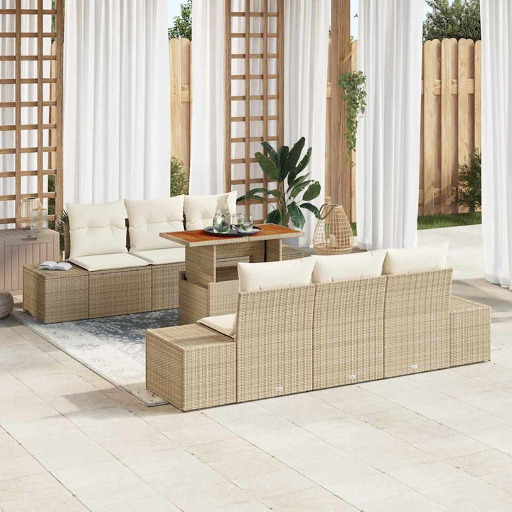 Have Spisebordssæt 7 pcs Beige og creme 100 x 55 x 73 cm