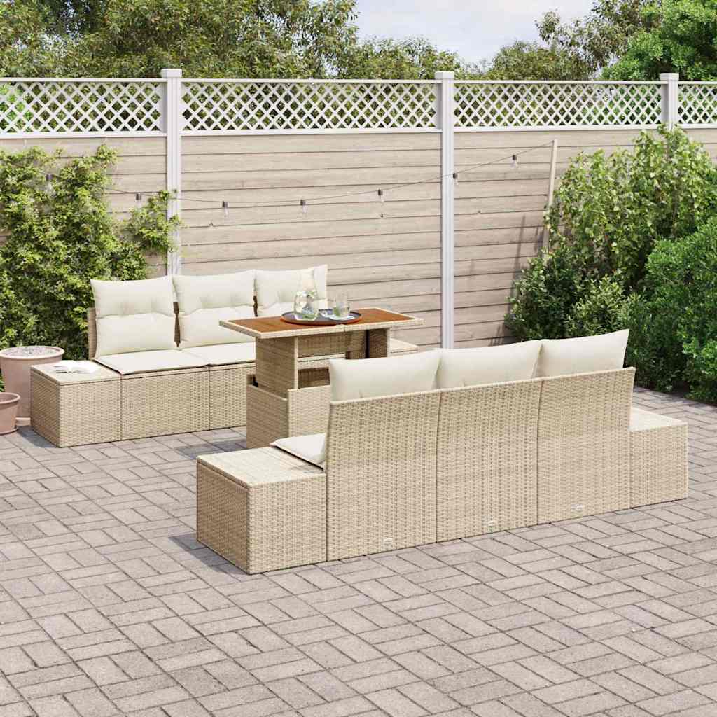 Have Spisebordssæt 7 pcs Beige og creme 100 x 55 x 73 cm