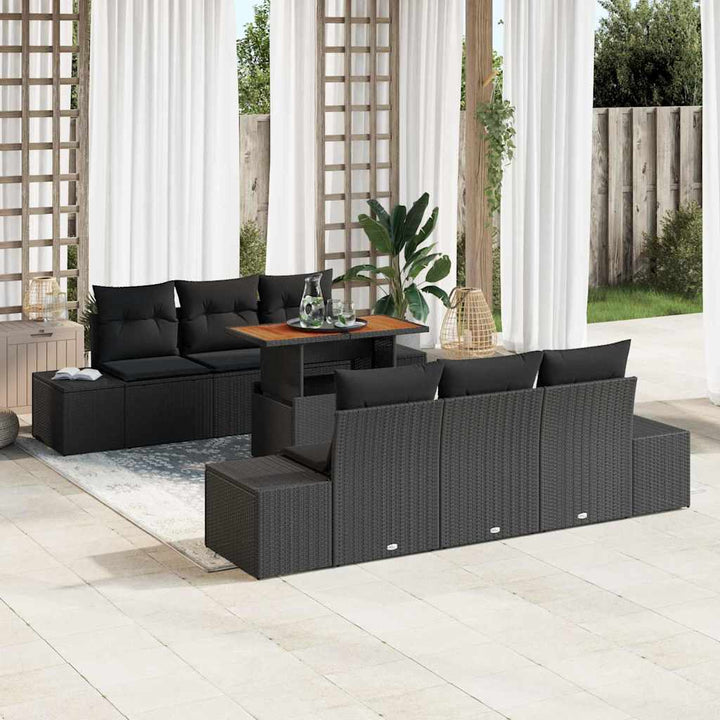 Have Spisebordssæt 7 pcs Sort og Brunt 100 x 55 x 73 cm