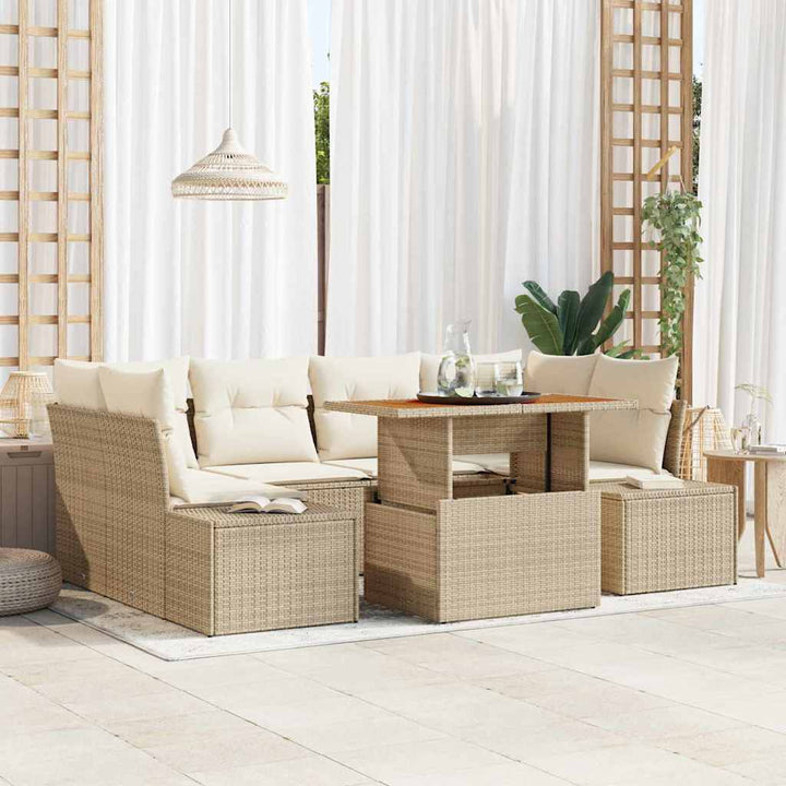 Have Spisebordssæt 7 pcs Beige og creme 100 x 55 x 73 cm