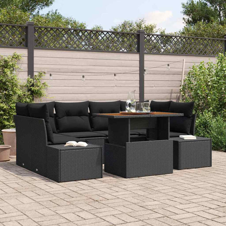 Have Spisebordssæt 7 pcs Sort og Brunt 100 x 55 x 73 cm