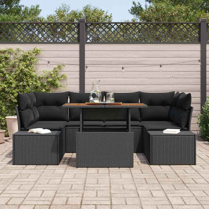 Have Spisebordssæt 7 pcs Sort og Brunt 100 x 55 x 73 cm