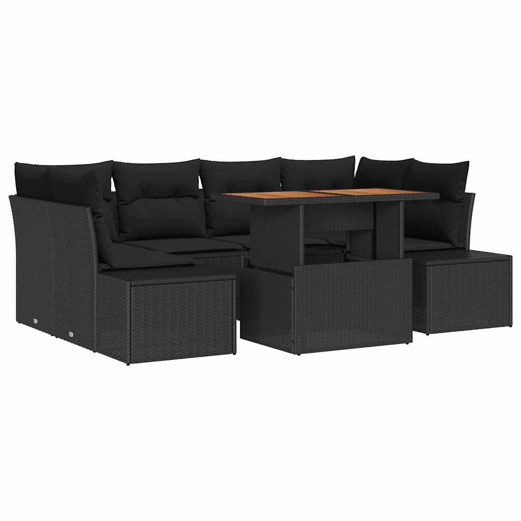 Have Spisebordssæt 7 pcs Sort og Brunt 100 x 55 x 73 cm