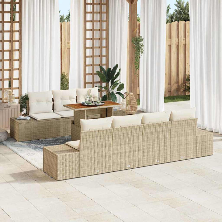 Have Spisebordssæt 8 pcs Beige og creme 100 x 55 x 73 cm