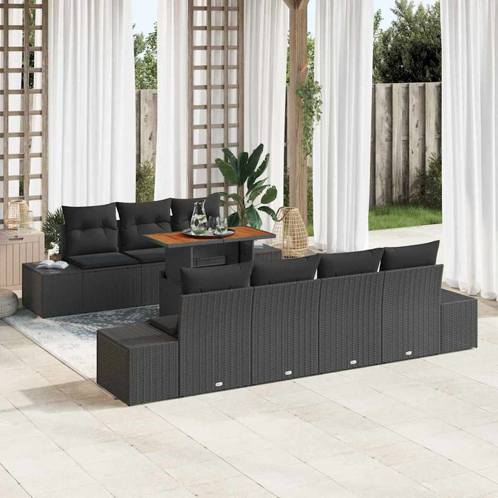 Have Spisebordssæt 8 pcs Sort og Brunt 100 x 55 x 73 cm