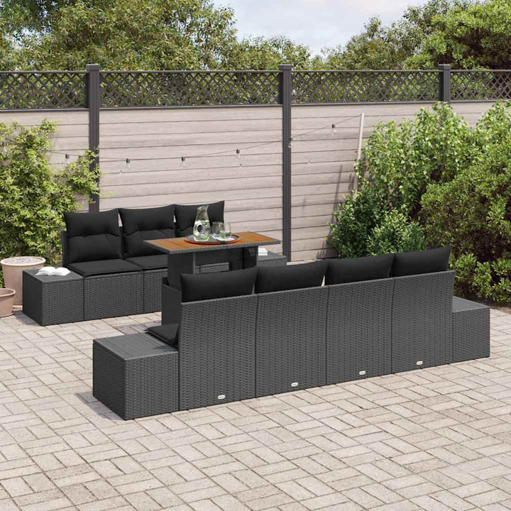 Have Spisebordssæt 8 pcs Sort og Brunt 100 x 55 x 73 cm