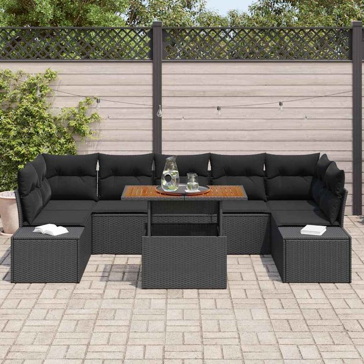 Have Spisebordssæt 8 pcs Sort og Brunt 100 x 55 x 73 cm
