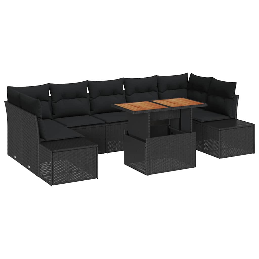 Have Spisebordssæt 8 pcs Sort og Brunt 100 x 55 x 73 cm