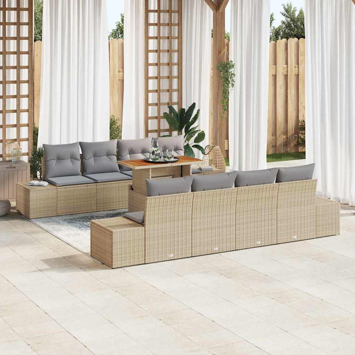 Have Spisebordssæt med pude 9 pcs Beige og grå 100 x 55 x 73 cm