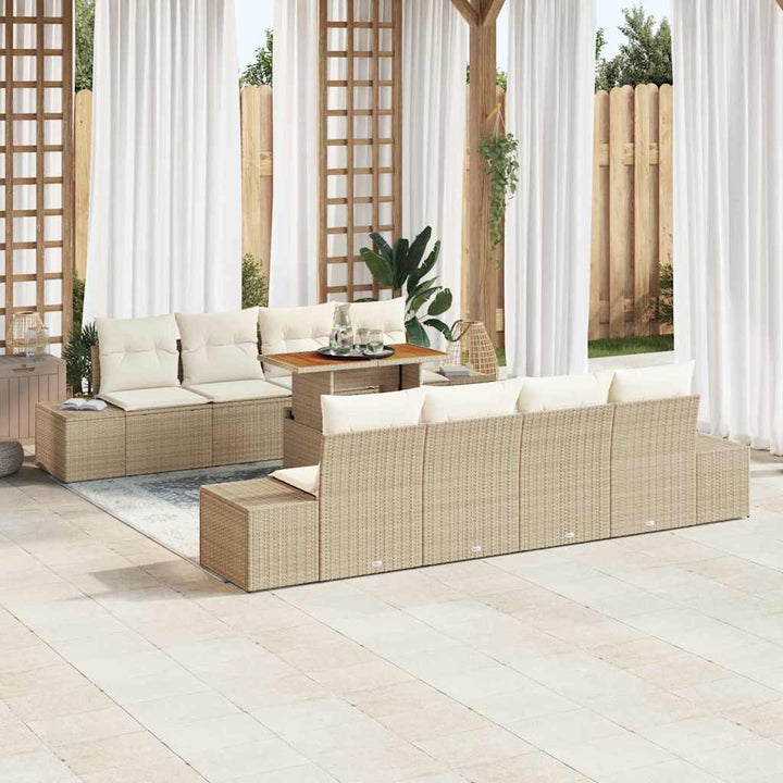Have Spisebordssæt 9 pcs Beige og creme 100 x 55 x 73 cm