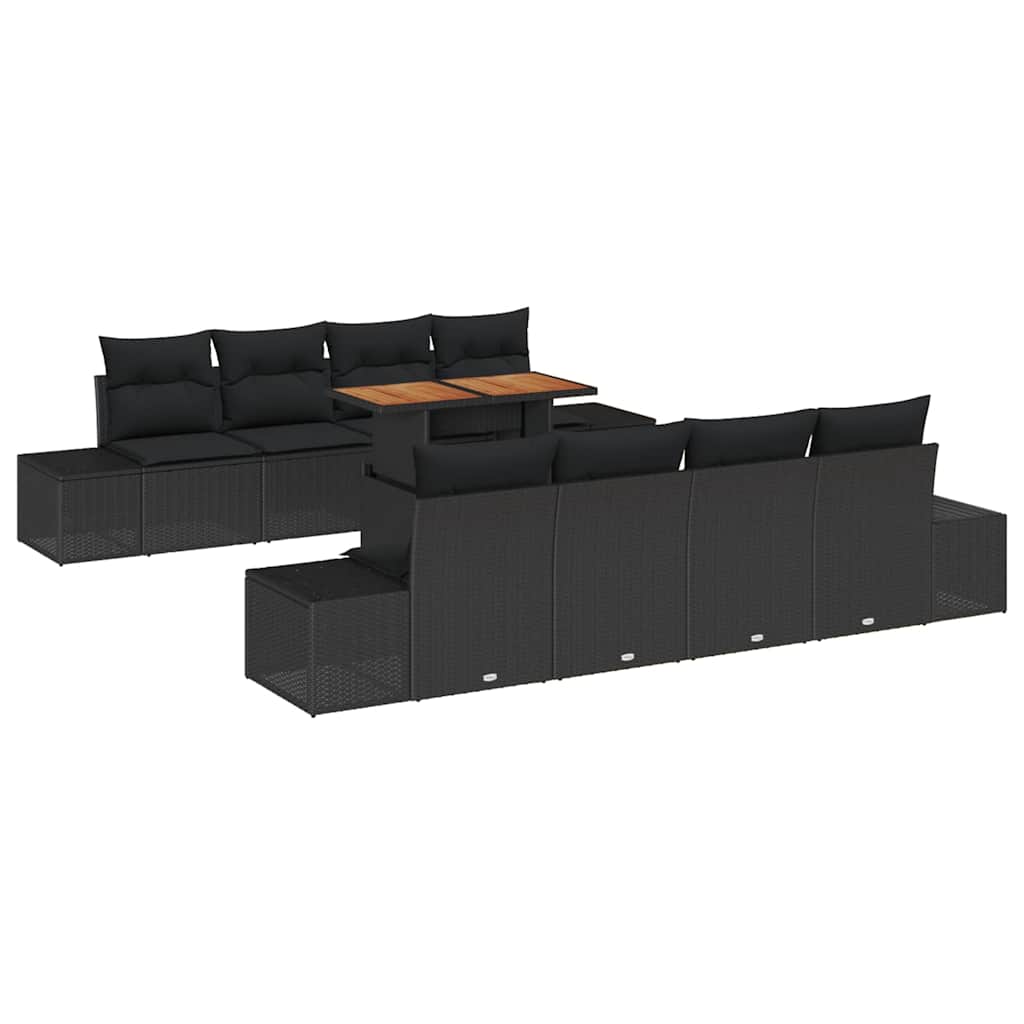 Have Spisebordssæt 9 pcs Sort og Brunt 100 x 55 x 73 cm