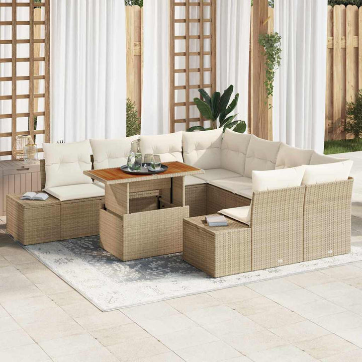 Have Spisebordssæt 9 pcs Beige og creme 100 x 55 x 73 cm