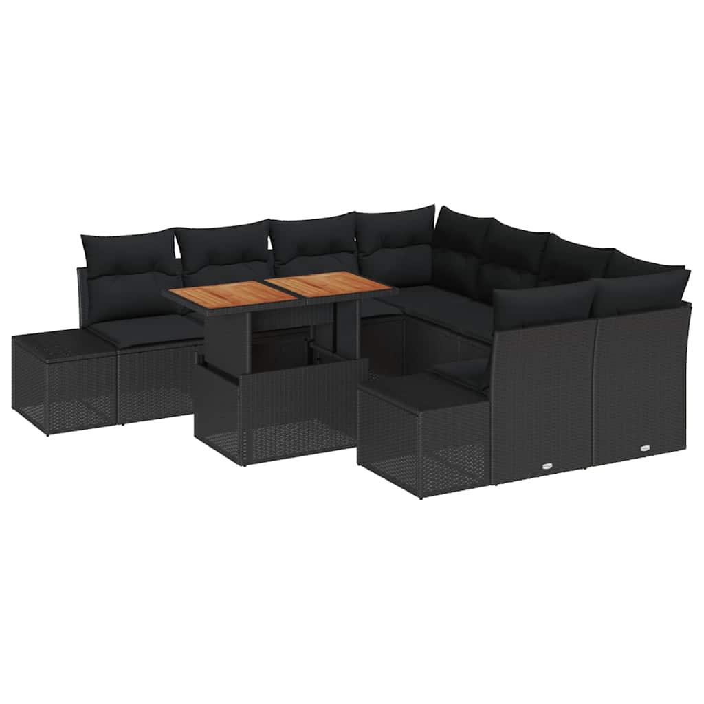 Have Spisebordssæt 9 pcs Sort og Brunt 100 x 55 x 73 cm