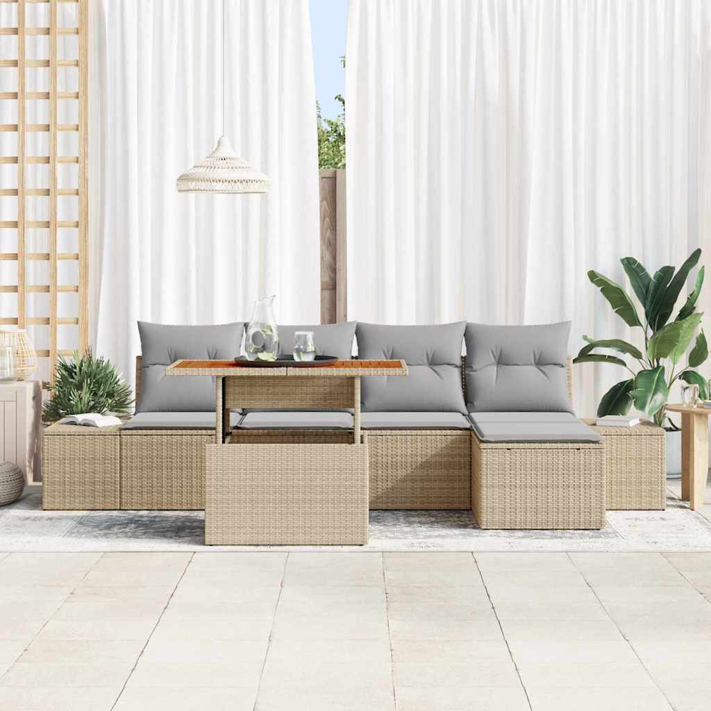 Have Spisebordssæt med pude 6 pcs Beige og grå