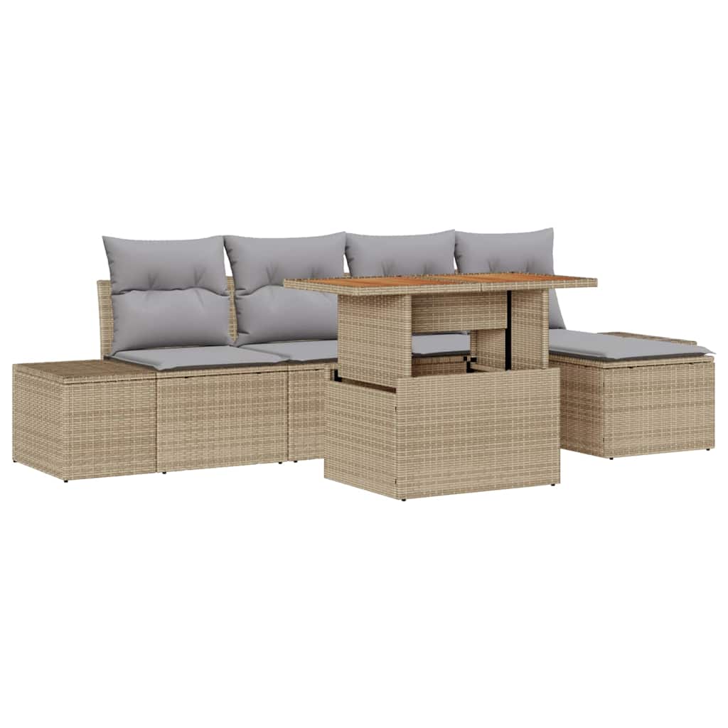 Have Spisebordssæt med pude 6 pcs Beige og grå