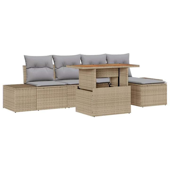 Have Spisebordssæt med pude 6 pcs Beige og grå