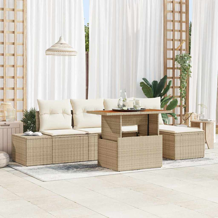 Have Spisebordssæt med pude 6 pcs Beige og creme
