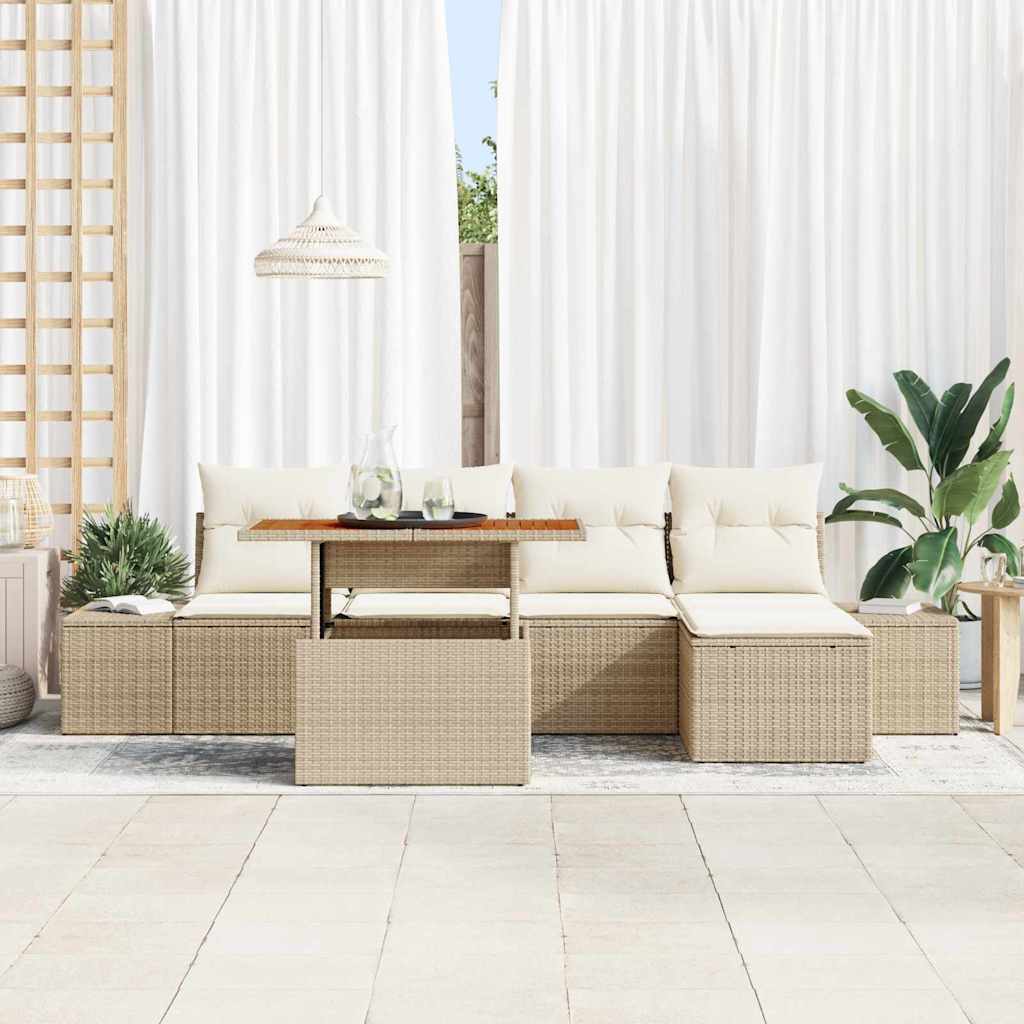 Have Spisebordssæt med pude 6 pcs Beige og creme