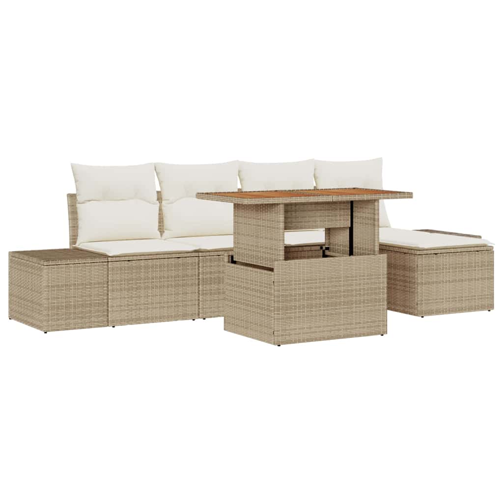 Have Spisebordssæt med pude 6 pcs Beige og creme