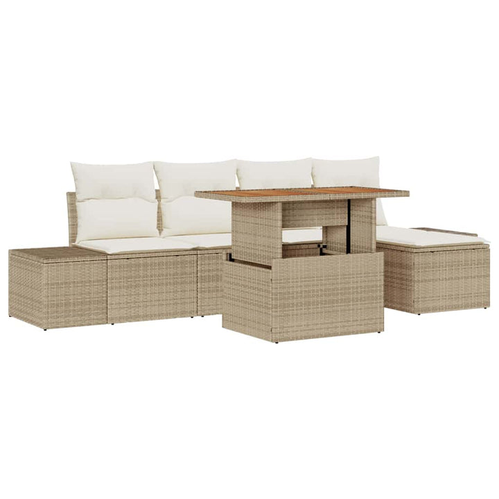 Have Spisebordssæt med pude 6 pcs Beige og creme