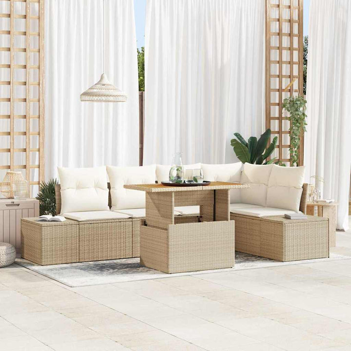 Have Spisebordssæt 6 pcs Beige og creme 100 x 55 x 73 cm
