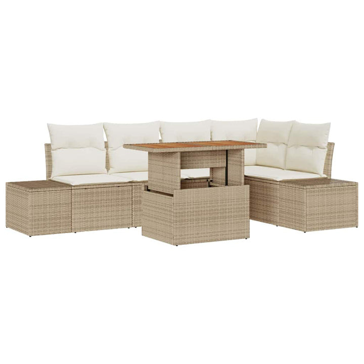 Have Spisebordssæt 6 pcs Beige og creme 100 x 55 x 73 cm