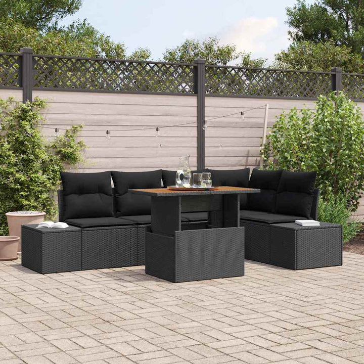 Have Spisebordssæt 6 pcs Sort og Brunt 100 x 55 x 73 cm