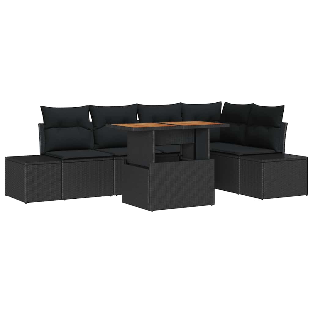 Have Spisebordssæt 6 pcs Sort og Brunt 100 x 55 x 73 cm