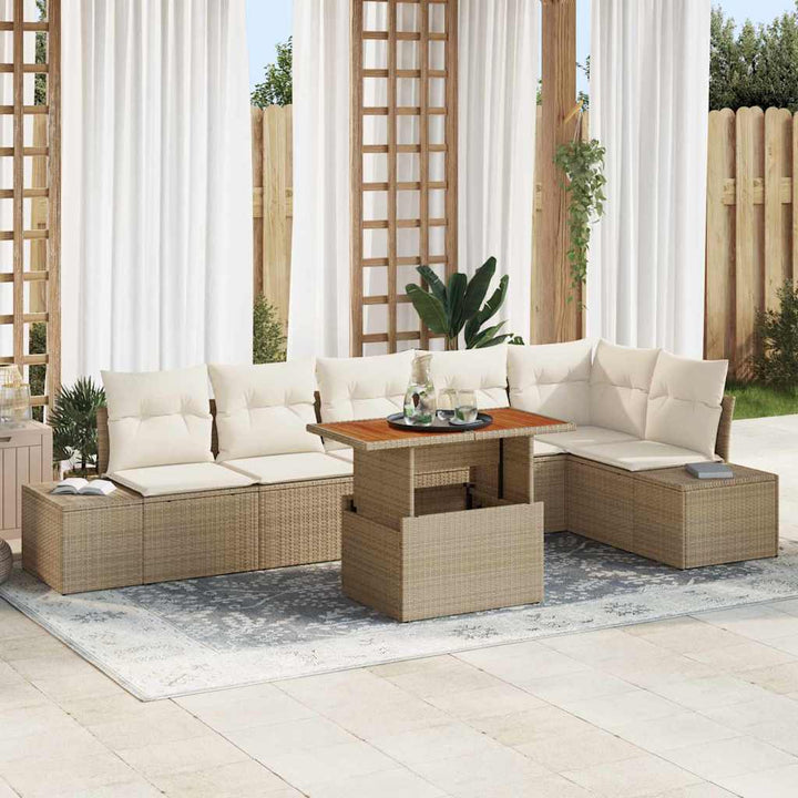 Have Spisebordssæt 7 pcs Beige og creme 100 x 55 x 73 cm
