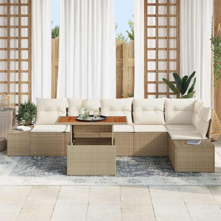 Have Spisebordssæt 7 pcs Beige og creme 100 x 55 x 73 cm