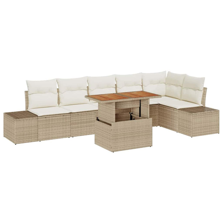 Have Spisebordssæt 7 pcs Beige og creme 100 x 55 x 73 cm