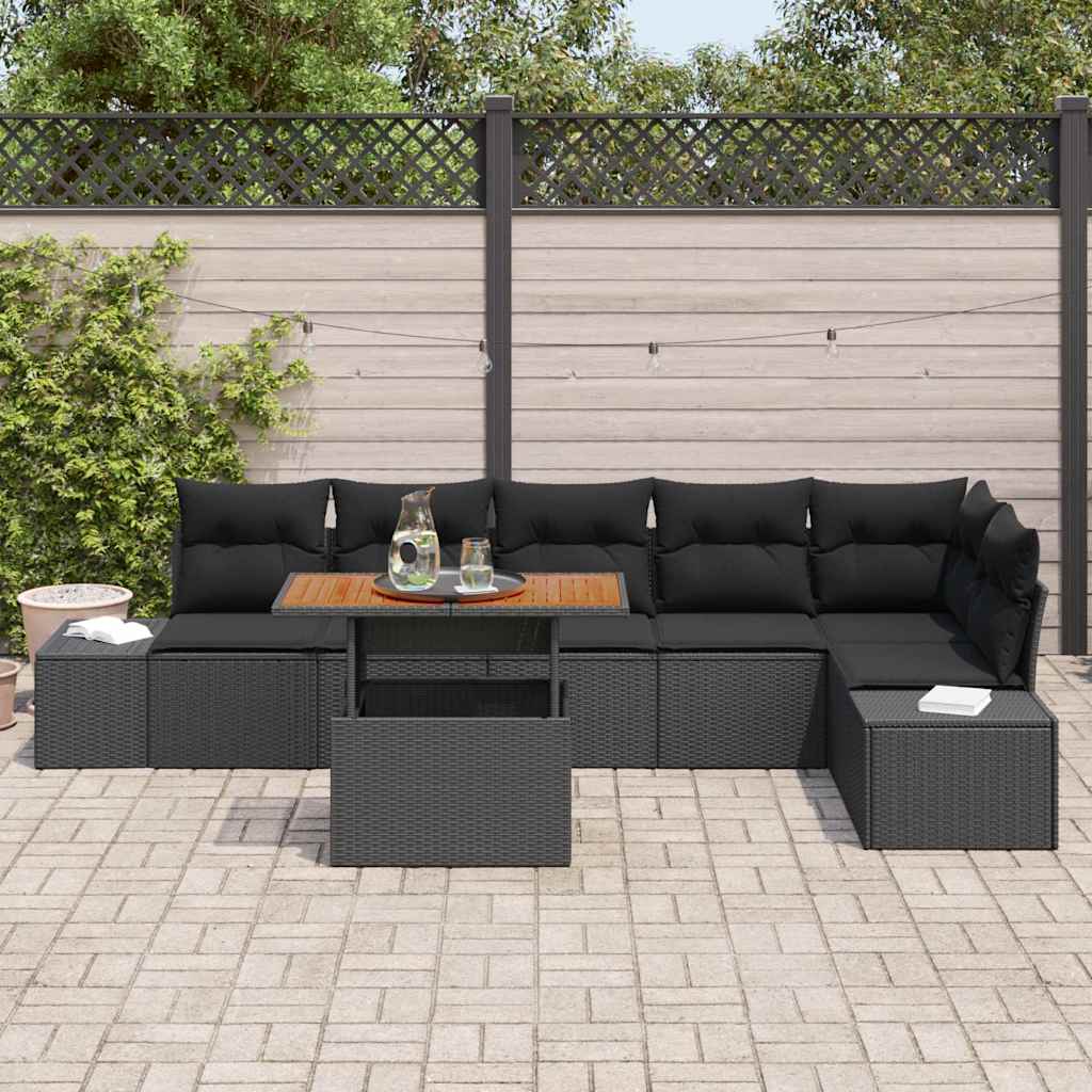 Have Spisebordssæt med pude med pude 7 pcs Sort og Brunt