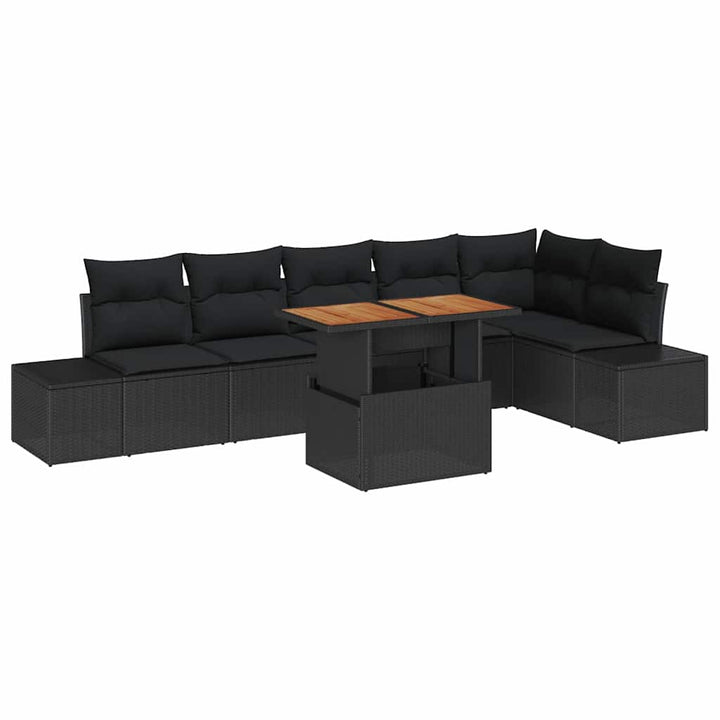 Have Spisebordssæt med pude med pude 7 pcs Sort og Brunt