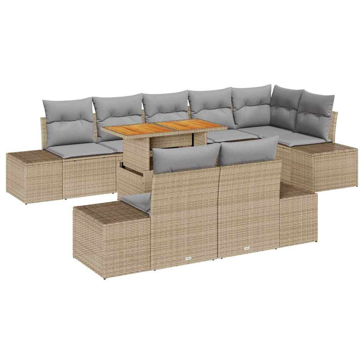 Have Spisebordssæt med pude 9 pcs Beige og grå 100 x 55 x 73 cm