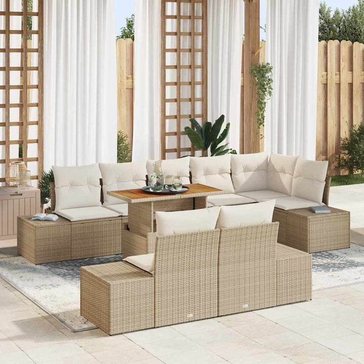 Have Spisebordssæt 9 pcs Beige og creme 100 x 55 x 73 cm