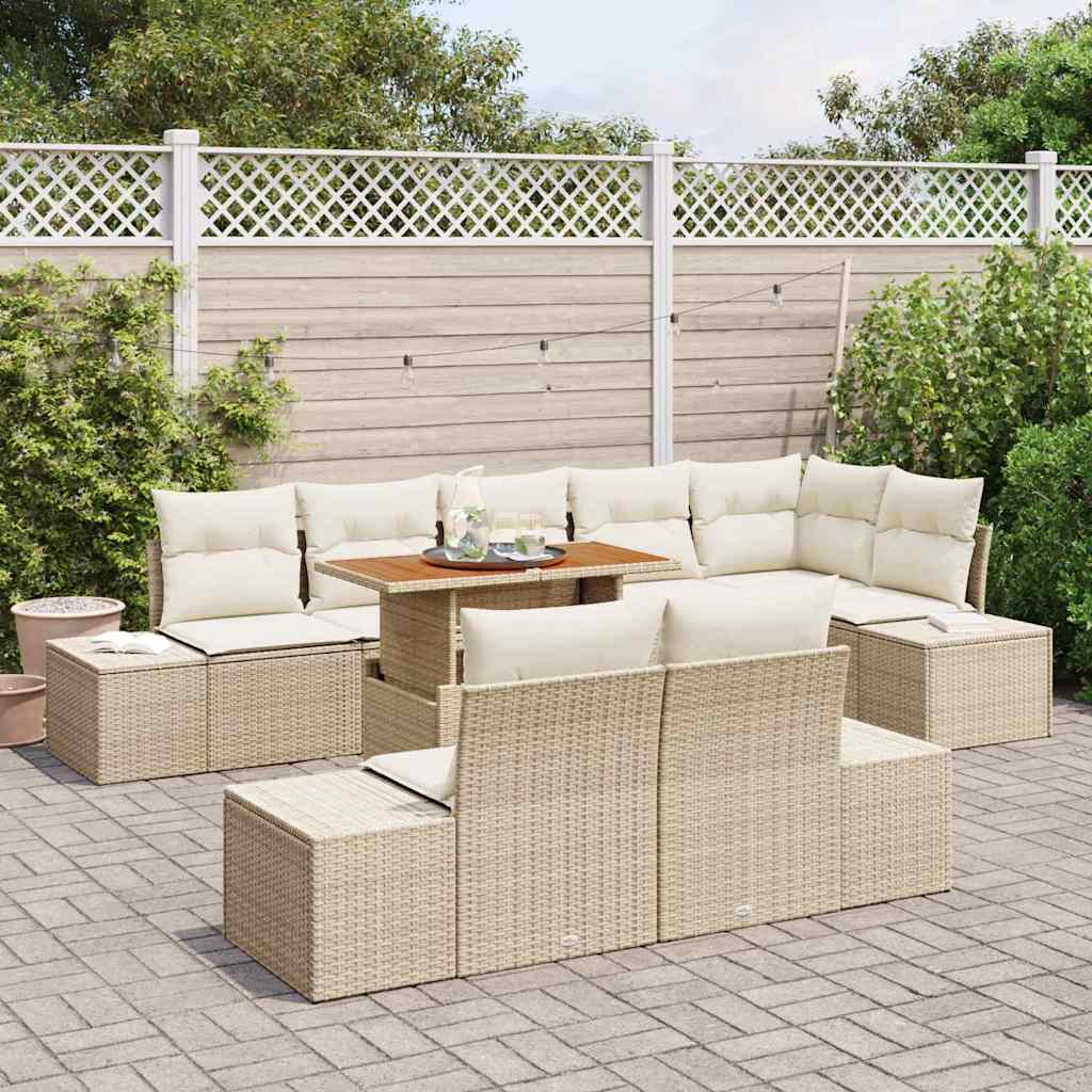 Have Spisebordssæt 9 pcs Beige og creme 100 x 55 x 73 cm